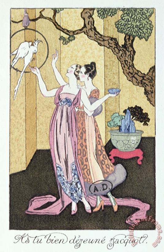 Have You Had A Good Dinner Jacquot? painting - Georges Barbier Have You Had A Good Dinner Jacquot? Art Print