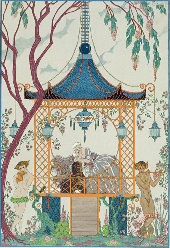 Georges Barbier Illustration For 'fetes Galantes' Art Painting