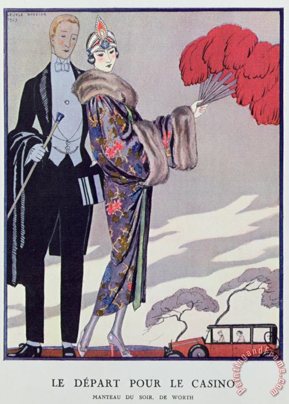 Georges Barbier Leaving For The Casino Art Painting
