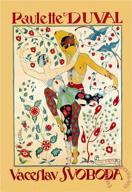 Georges Barbier Paulette Duval And Vaceslv Svoboda Dance Art Print