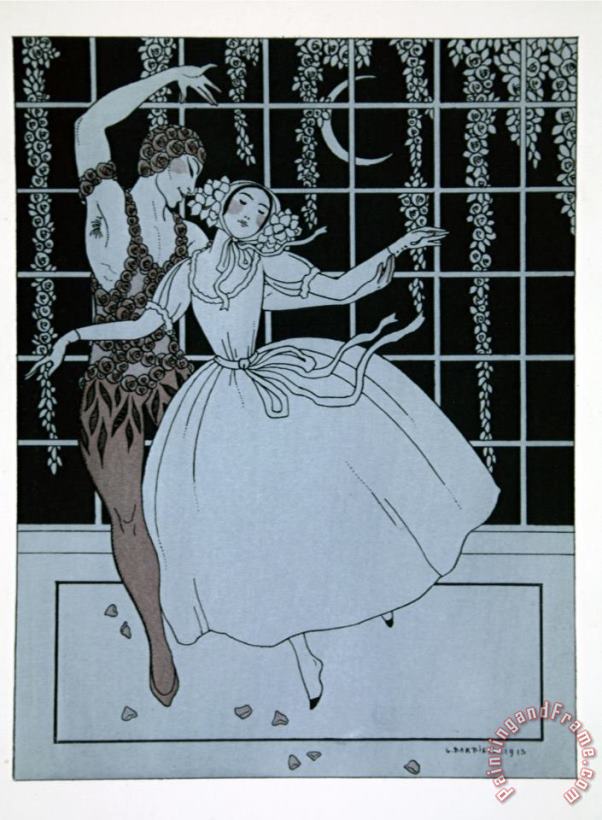 Georges Barbier Spectre De La Rose From The Series Designs on The Dances of Vaslav Nijinsky Art Print