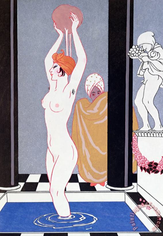 The Basin painting - Georges Barbier The Basin Art Print