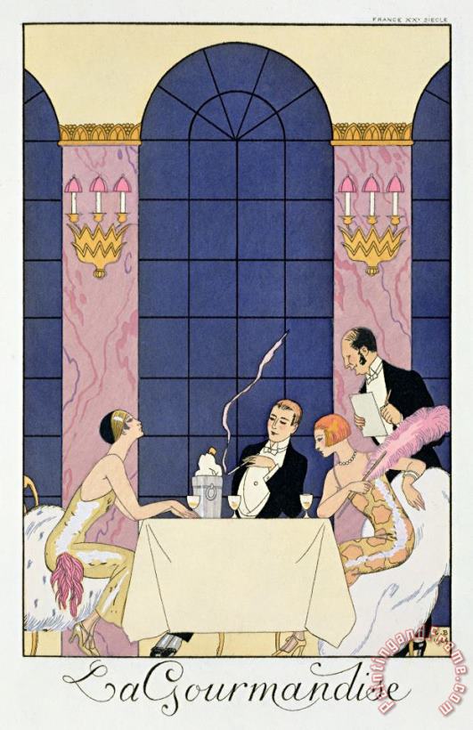 The Gourmands painting - Georges Barbier The Gourmands Art Print