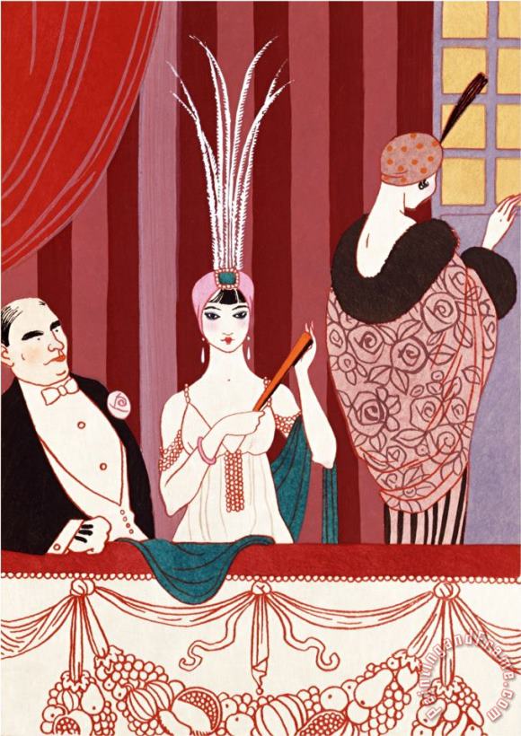 The Loge France Early 20th Century painting - Georges Barbier The Loge France Early 20th Century Art Print