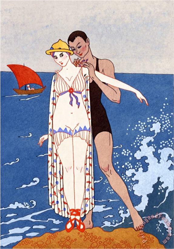 The Small Island France Early 20th Century painting - Georges Barbier The Small Island France Early 20th Century Art Print