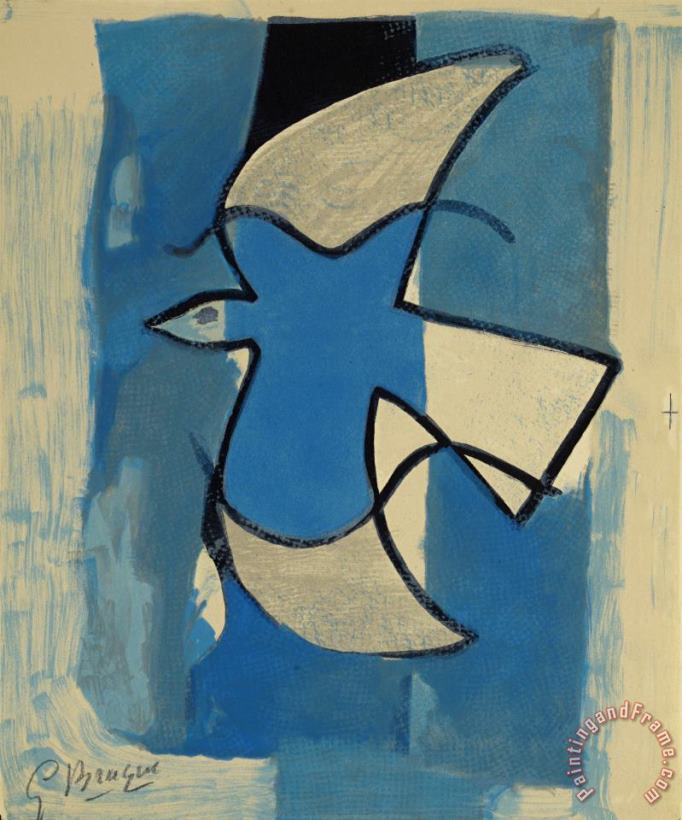 Oiseau Bleu Et Gris, 1962 painting - Georges Braque Oiseau Bleu Et Gris, 1962 Art Print