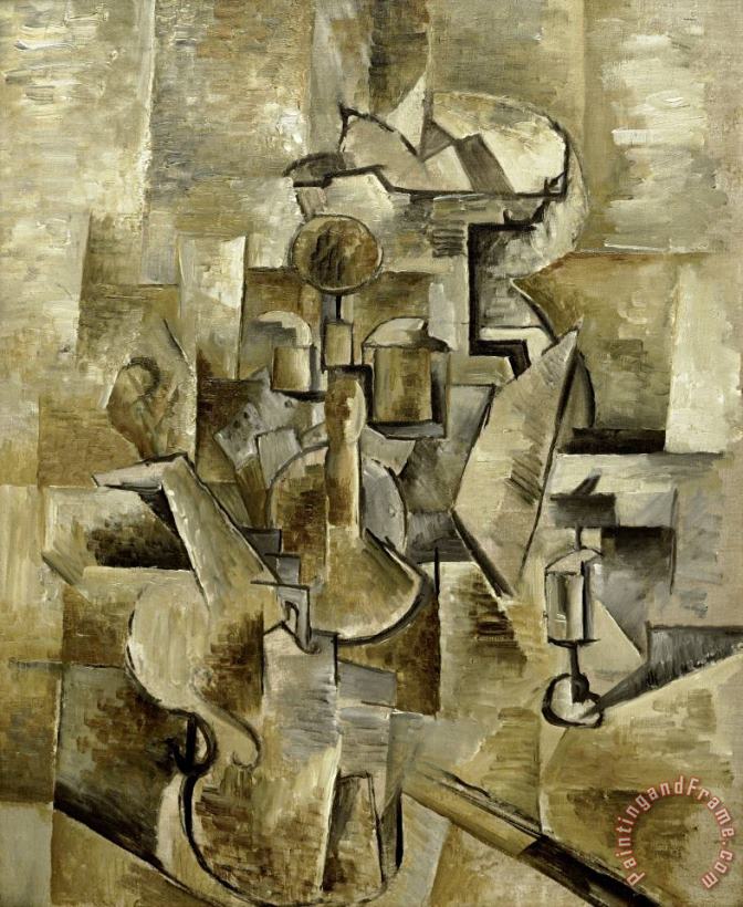 Georges Braque Violin And Candlestick, 1910 Art Painting