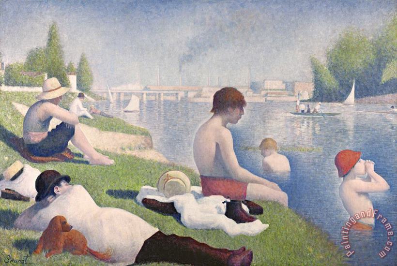 Bathers at Asnieres painting - Georges Pierre Seurat Bathers at Asnieres Art Print