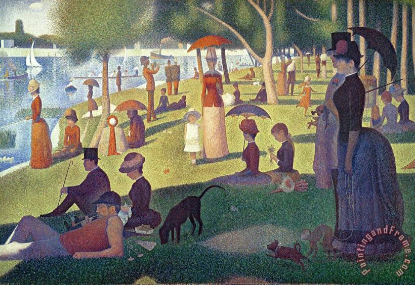 Sunday Afternoon on the Island of La Grande Jatte painting - Georges Pierre Seurat Sunday Afternoon on the Island of La Grande Jatte Art Print