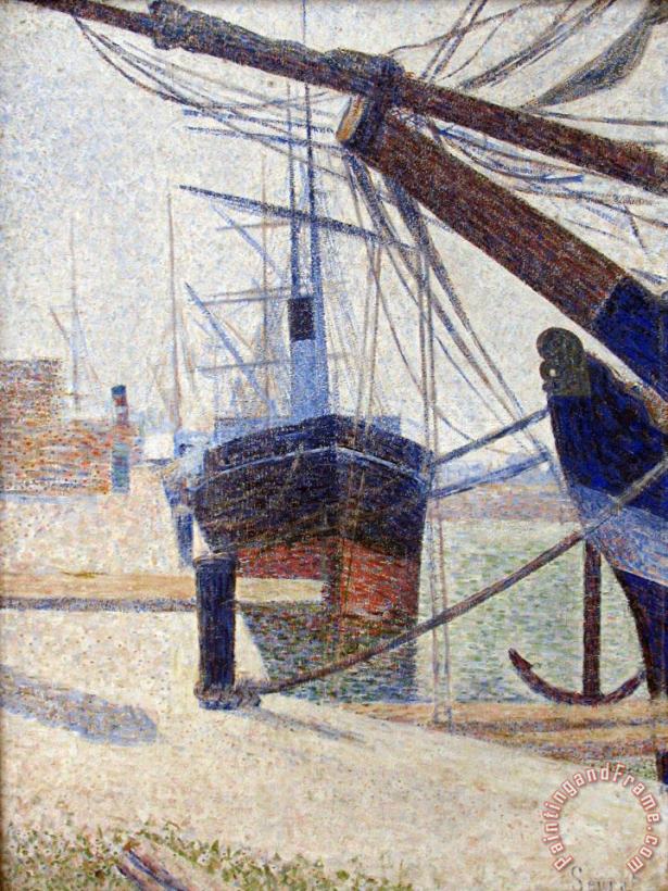 Georges Seurat Corner of The Harbor of Honfleur Art Painting