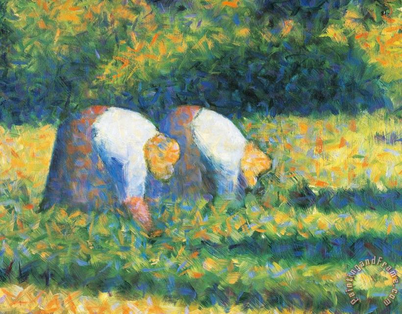 Georges Seurat Farmers At Work Art Painting