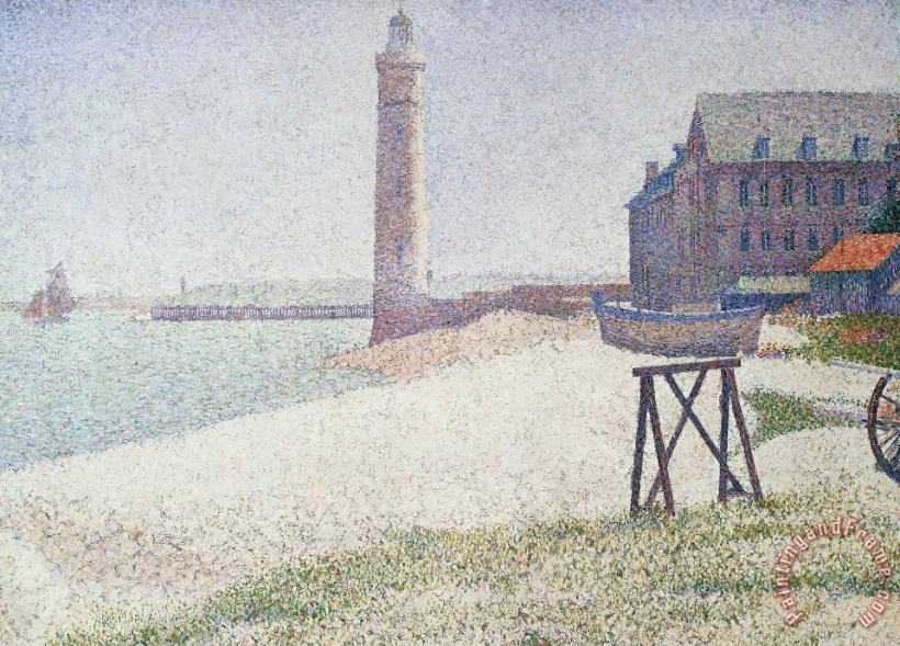 Hospice And Lighthouse At Honfleur painting - Georges Seurat Hospice And Lighthouse At Honfleur Art Print