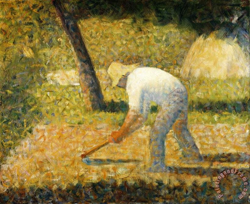 Georges Seurat Peasant with Hoe (paysan a La Houe) Art Print
