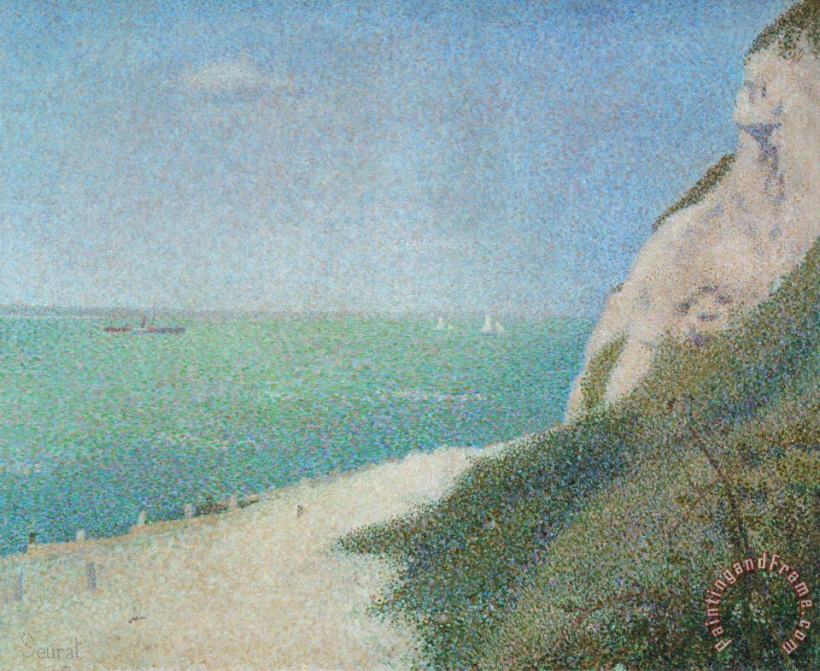 The Beach Le Bas Butin at Honfleur painting - Georges Seurat The Beach Le Bas Butin at Honfleur Art Print