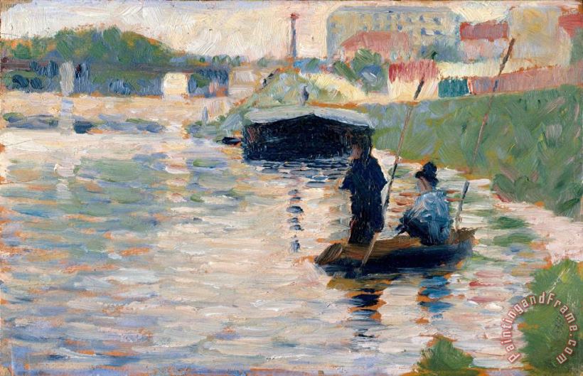 View of The Seine painting - Georges Seurat View of The Seine Art Print
