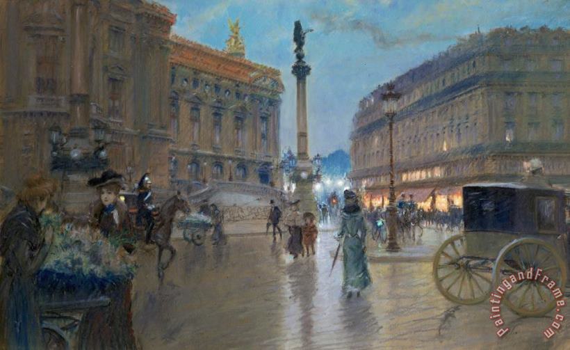 Georges Stein Place de l Opera in Paris Art Print