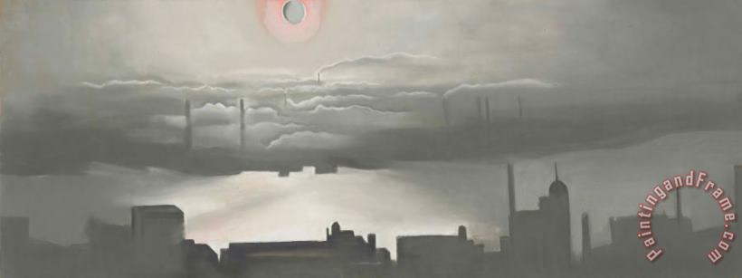 East River with Sun, 1926 painting - Georgia O'keeffe East River with Sun, 1926 Art Print