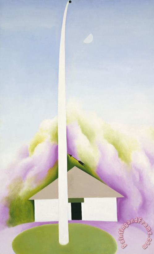 Flag Pole And White House, 1959 painting - Georgia O'keeffe Flag Pole And White House, 1959 Art Print