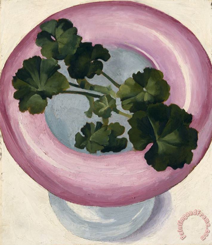 Geranium Leaves in Pink Dish, 1938 painting - Georgia O'keeffe Geranium Leaves in Pink Dish, 1938 Art Print