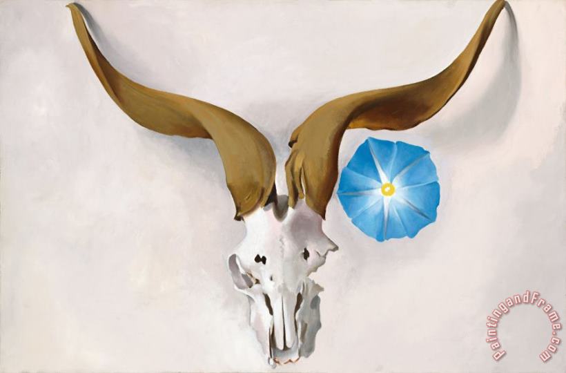 Georgia O'keeffe Ram's Head, Blue Morning Glory, 1938 Art Painting