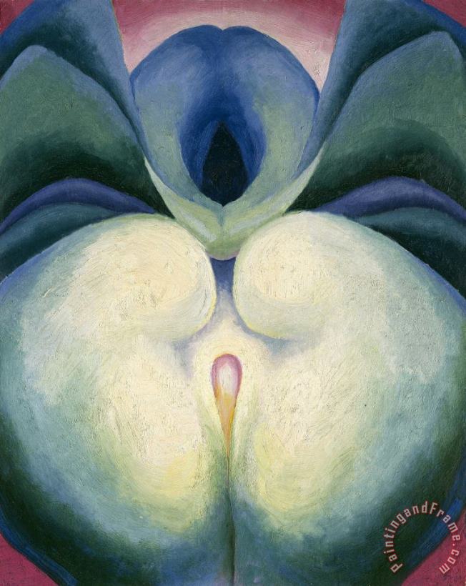 Georgia O'keeffe Series I White & Blue Flower Shapes, 1919 Art Painting