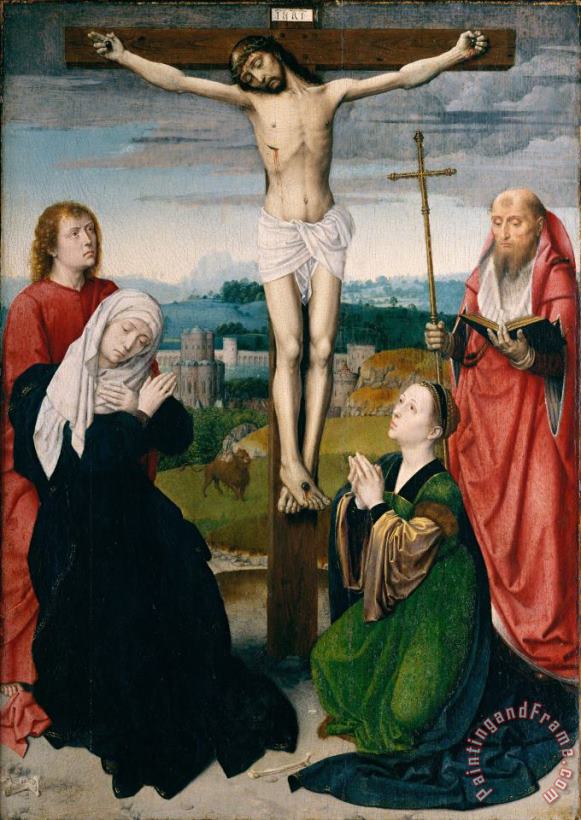 Crucifixion painting - Gerard David Crucifixion Art Print