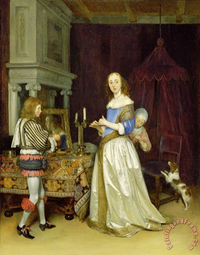 Gerard ter Borch  A Lady at Her Toilet Art Painting