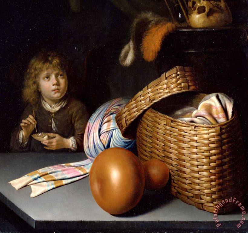 Gerrit Dou Still Life with a Boy Blowing Soap Bubbles Art Painting