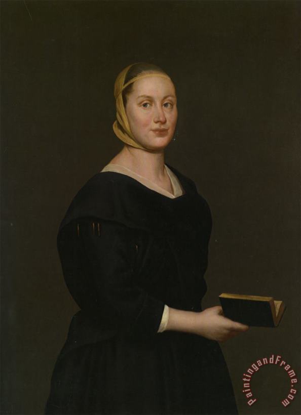 Giacomo Ceruti Portrait of Donna Alba Regina Del Ferro Three Quarter Length in a Black Dress Holding a Book Art Print