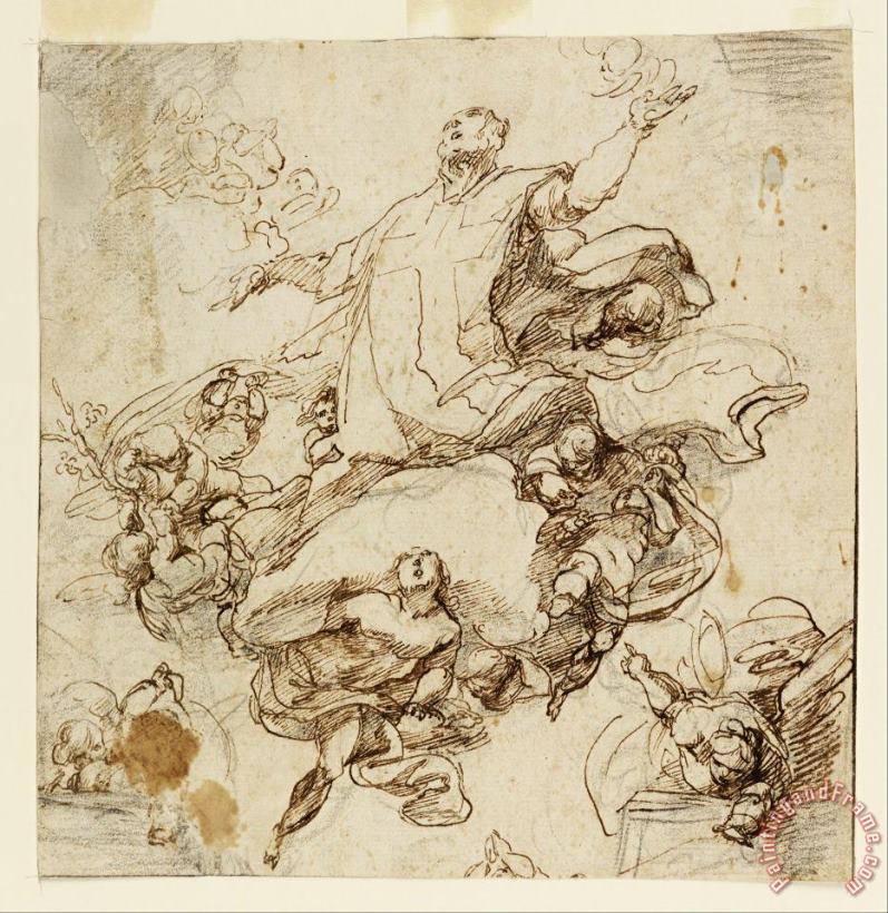 Giacomo Farelli Glorification of St. Filippo Neri Art Painting