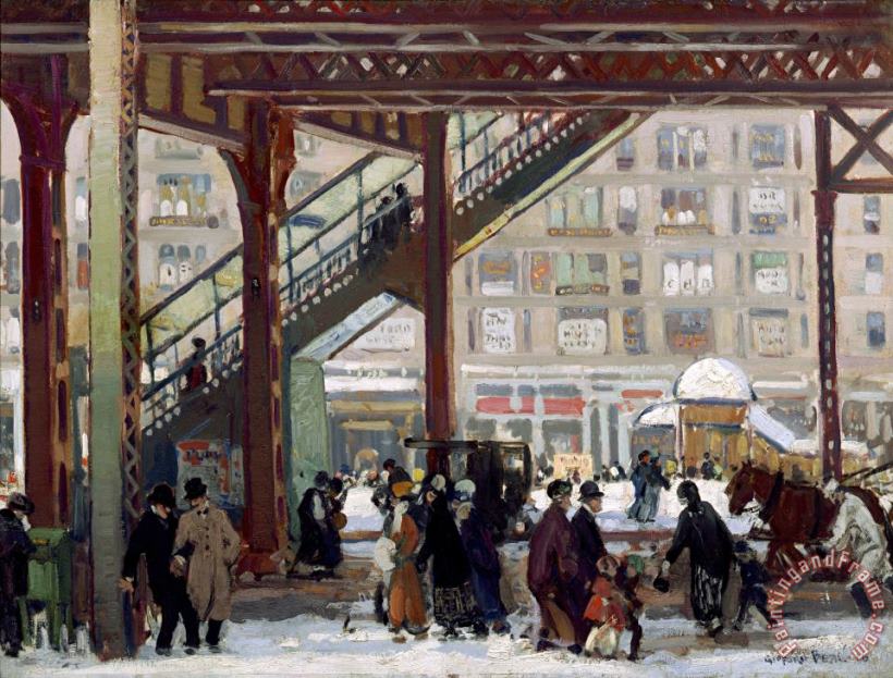 Elevated, Columbus Avenue, New York painting - Gifford Reynolds Beal Elevated, Columbus Avenue, New York Art Print