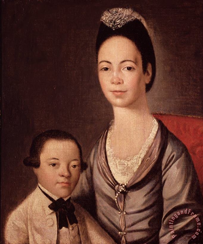  Gilbert Stuart Mrs. Aaron Lopez and her son Joshua Art Painting