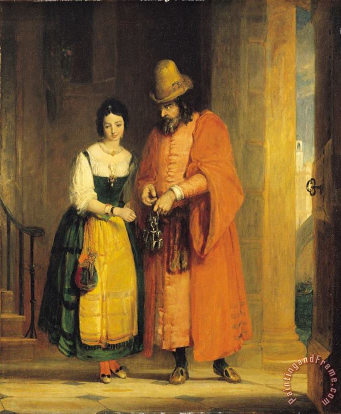 Gilbert Stuart Newton Shylock and Jessica from 'The Merchant of Venice' Art Painting