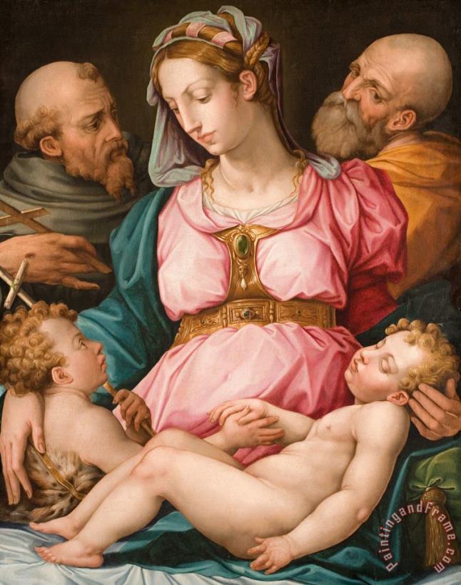 Giorgio Vasari Holy Family With The Infant Saint John The Baptist And Saint Francis Art Painting