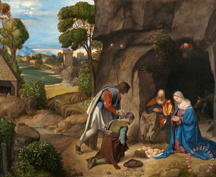 The Adoration of The Shepherds painting - Giorgione The Adoration of The Shepherds Art Print