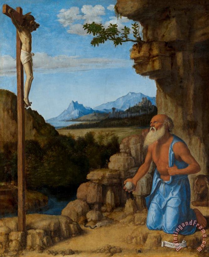 Saint Jerome In The Wilderness painting - Giovanni Battista Cima da Conegliano Saint Jerome In The Wilderness Art Print