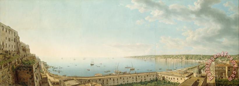 Giovanni Battista Lusieri  A View of The Bay of Naples, Looking Southwest From The Pizzofalcone Toward Capo Di Posilippo Art Print