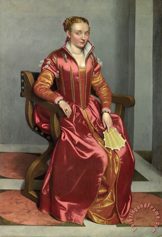 Portrait of a Lady, Perhaps Contessa Lucia Albani Avogadro ('la Dama in Rosso') painting - Giovanni Battista Moroni Portrait of a Lady, Perhaps Contessa Lucia Albani Avogadro ('la Dama in Rosso') Art Print