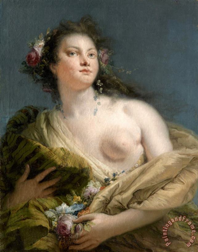 Portrait of a Lady As Flora painting - Giovanni Battista Tiepolo Portrait of a Lady As Flora Art Print