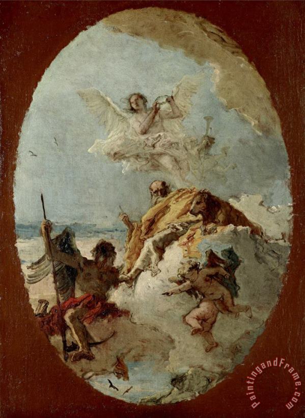 Giovanni Battista Tiepolo The Triumph of Valor Over Time (preparatory Sketch) Art Painting