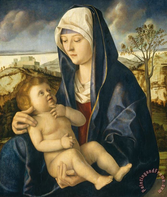 Madonna And Child In A Landscape painting - Giovanni Bellini Madonna And Child In A Landscape Art Print