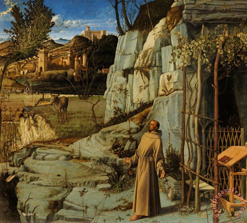 St Francis Of Assisi In The Desert painting - Giovanni Bellini St Francis Of Assisi In The Desert Art Print