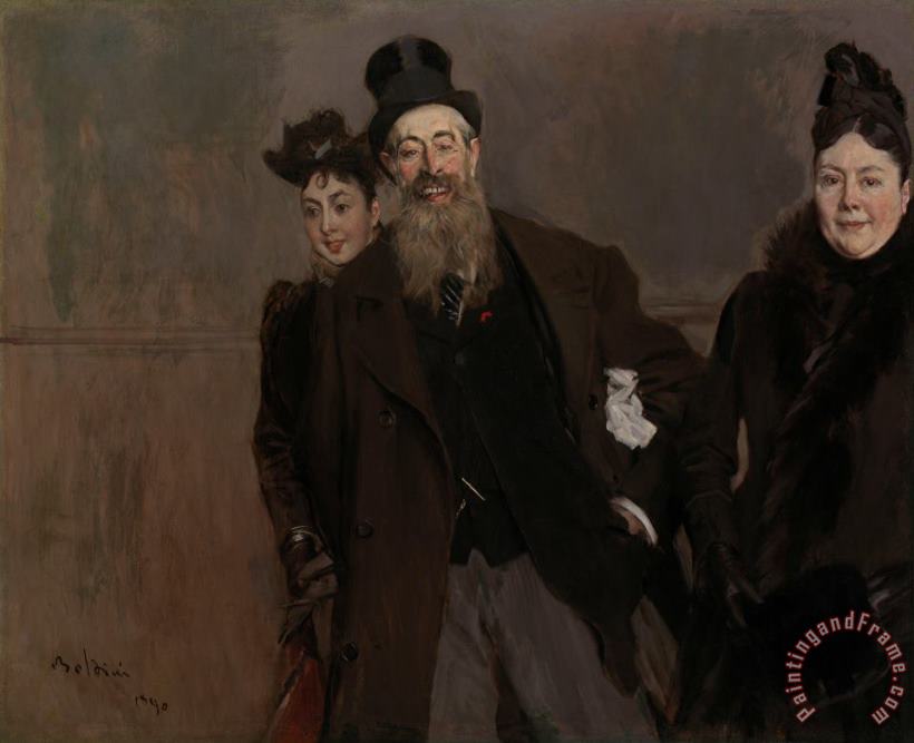 Giovanni Boldini John Lewis Brown with Wife And Daughter Art Painting