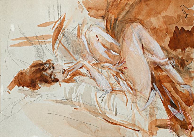 Giovanni Boldini Reclining Lady Art Print