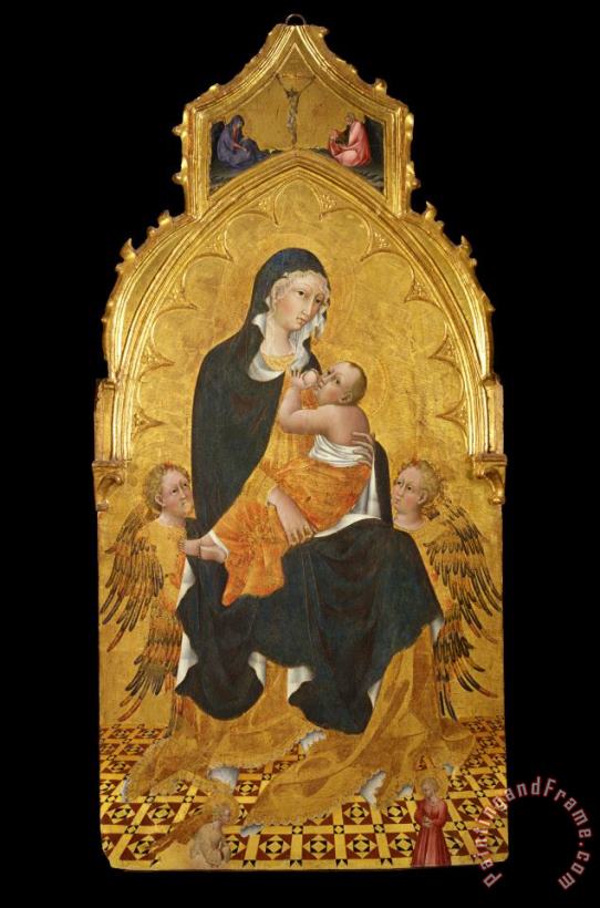 Madonna with Child And Angels; Annunciation painting - Giovanni di Paolo Madonna with Child And Angels; Annunciation Art Print
