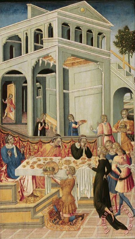 Giovanni di Paolo The Head of Saint John The Baptist Brought Before Herod Art Print