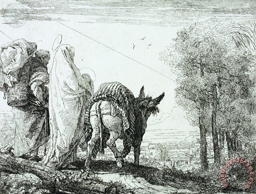 The Flight Into Egypt painting - Giovanni Domenico Tiepolo The Flight Into Egypt Art Print