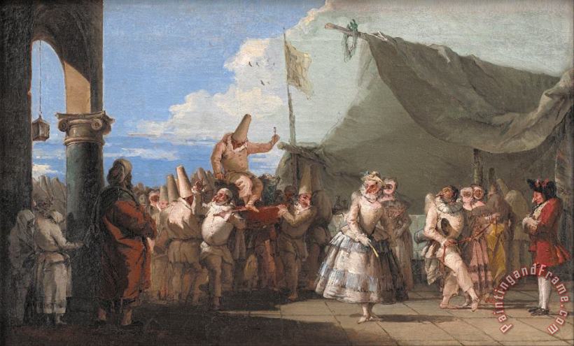 The Triumph of Pulcinella painting - Giovanni Domenico Tiepolo The Triumph of Pulcinella Art Print