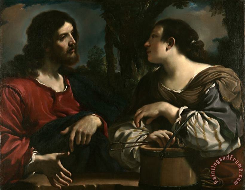 Giovanni F. Barbieri Christ And The Woman of Samaria Art Print