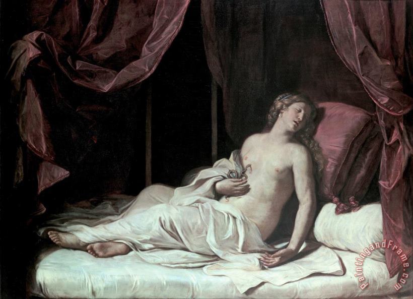 Death of Cleopatra painting - Giovanni F. Barbieri Death of Cleopatra Art Print